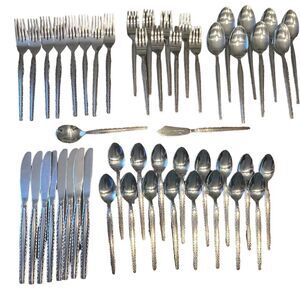 Rogers Ensenada Scroll Stainless Flatware Set 50 Pc Service for‎ 8 Vintage